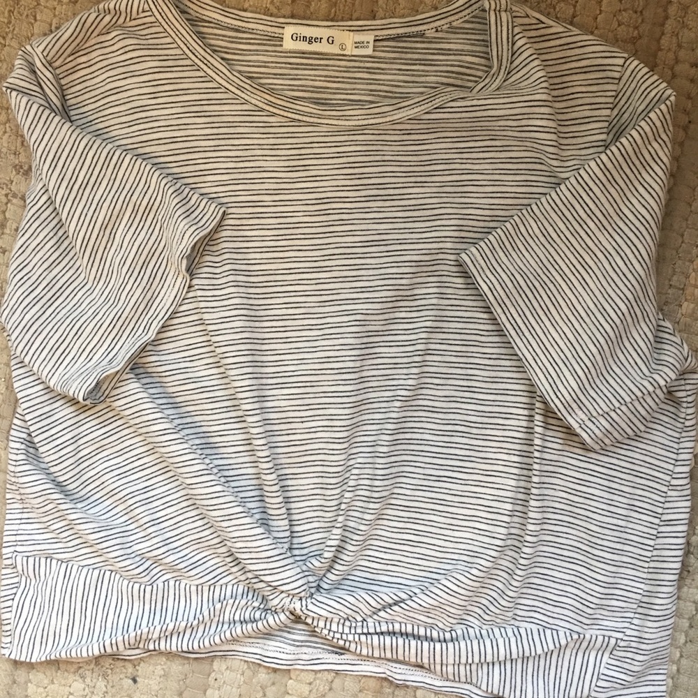 Faux knot front crop t-shirt